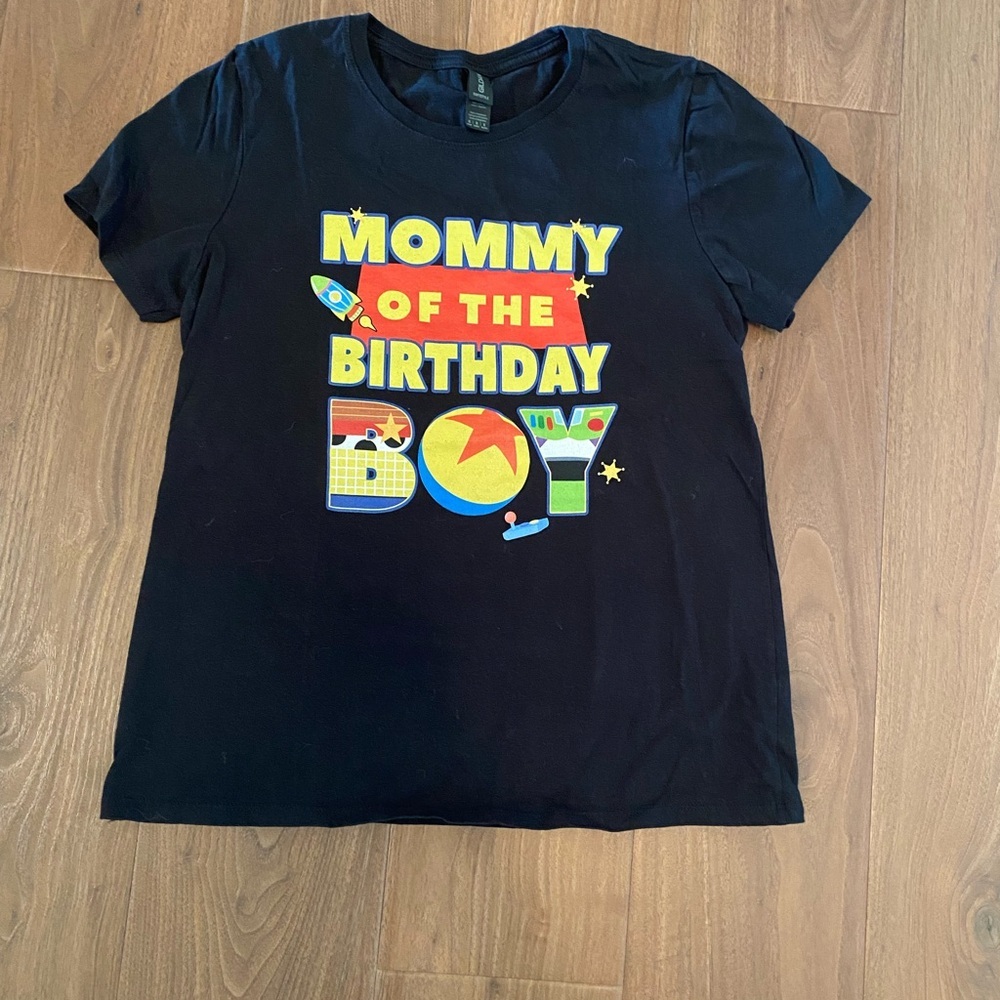 Women’s Toy Story Black 'Mommy of the Birthday Boy'  Tee size medium